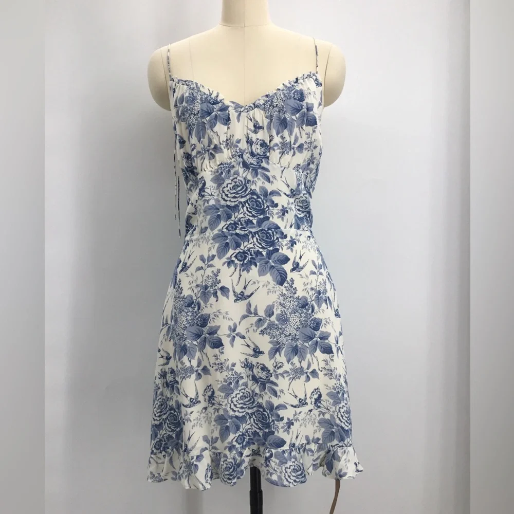 Reformation Floral Blue and White Dress - Picture 2 of 6